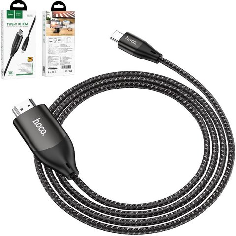 Адаптер Hoco UA16, для проектора, для монитора, USB тип C, HDMI, серый, 4K, #6931474755025