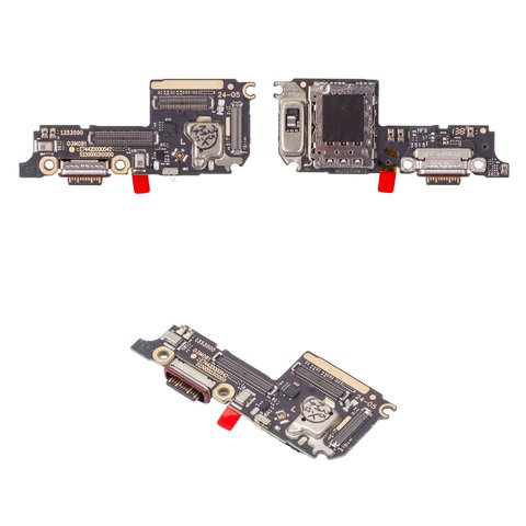 Шлейф для Xiaomi 15, конектора зарядки, з мікрофоном, з компонентами, Original PRC , плата зарядки