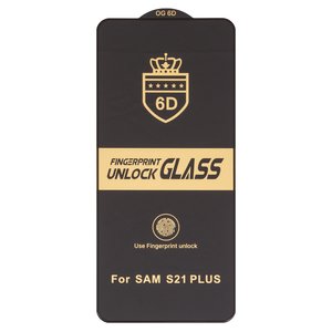 Защитное стекло ESD 6D для Samsung G996 Galaxy S21 Plus 5G, совместимо с чехлом, Full Glue, Anti Static, без упаковки , черный